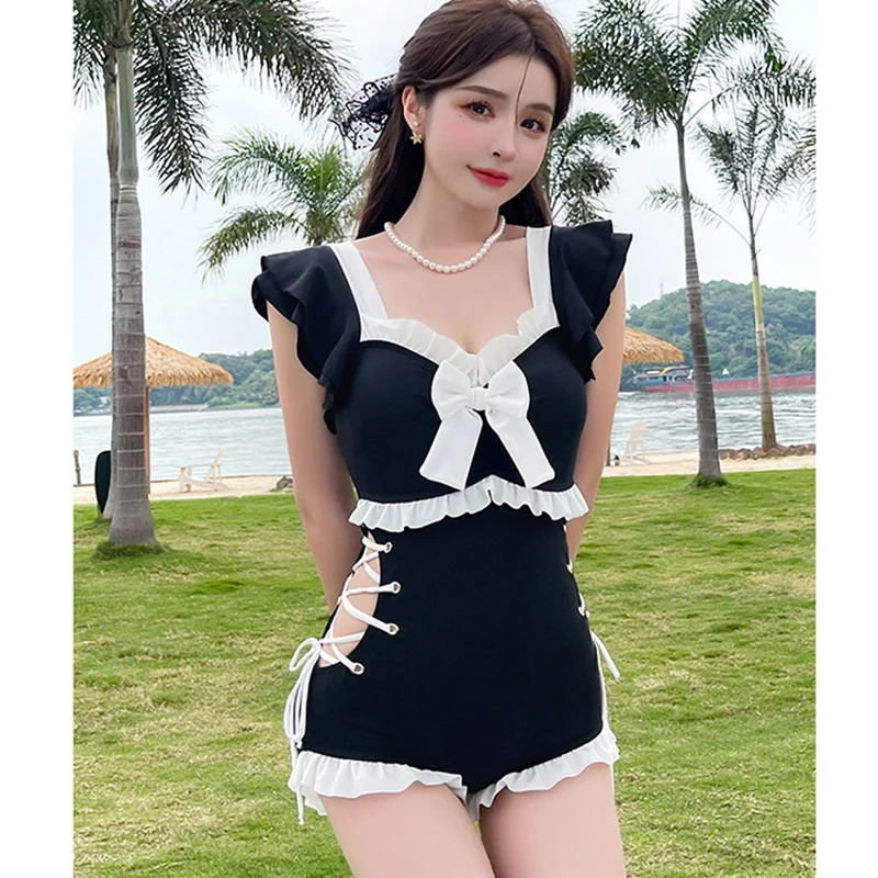 

Kawaii Swimsuit Women Bikini Monokini Sexy Push Up Swimwear One-Piece New Korean Fashion Girls Padded Beach Wear Swimming Summer
