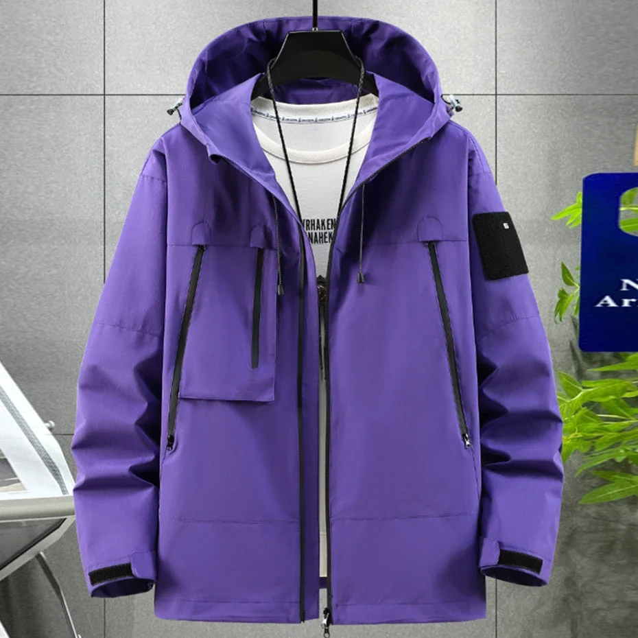 Мужская водонепроницаемая ветровка в стиле карго размеры до 10XL