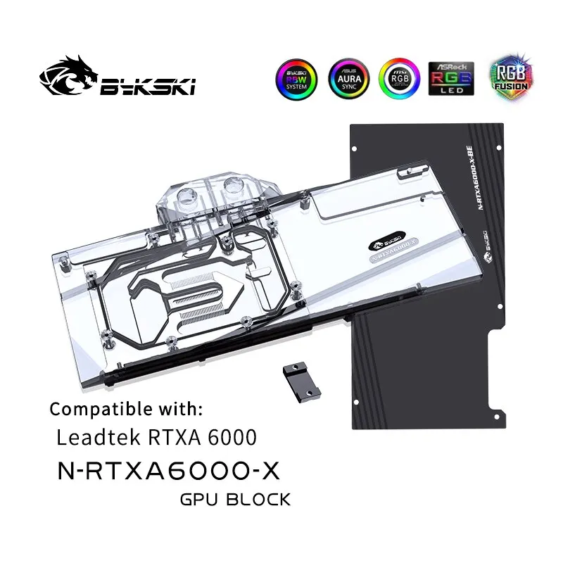 

Bykski Graphics Card Water Block For Leadtek RTXA6000 Radiator,Water Cooling System Block With Backplate VGA Cooler N-RTXA6000-X