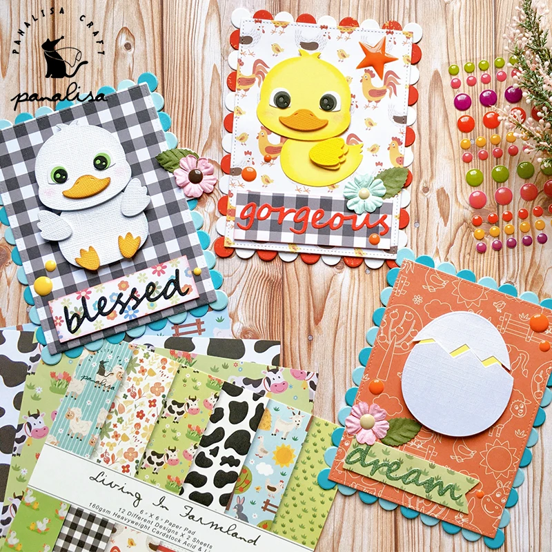 

Panalisacraft Farm Animals Cute Duck Egg Metal Cutting Dies Stencils DIY Scrapbooking/album Decorative Embossing DIY Paper Cards