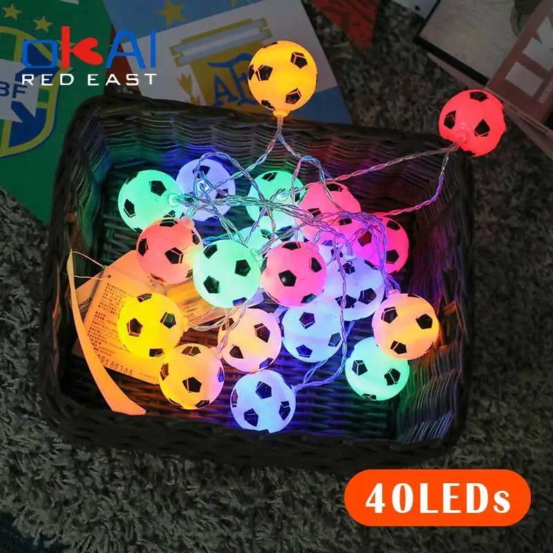 

2/3/6M Decoration Football Fairy Light Battery USBLED Football String Garland Decoration Bedroom Home Theme Party Christmas