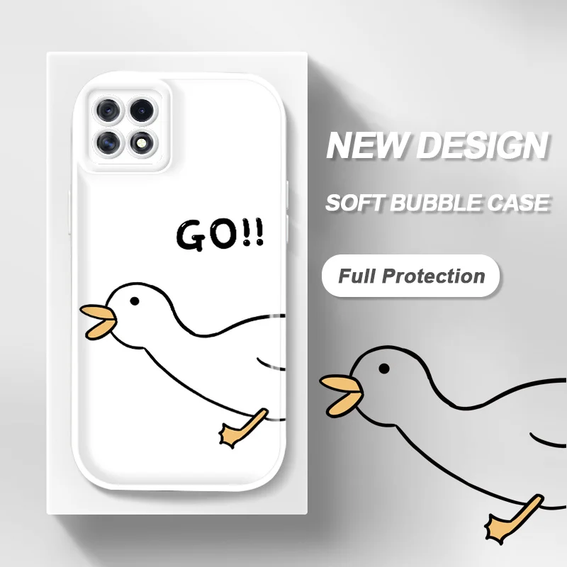 

For OPPO A72 A73 A53 5G A74 A9 A11 A11X A92S F19 F19S Reno4 Z Reno6 Lite Case Vigorous duck Bubble Phone Case Glossy Air Cushion