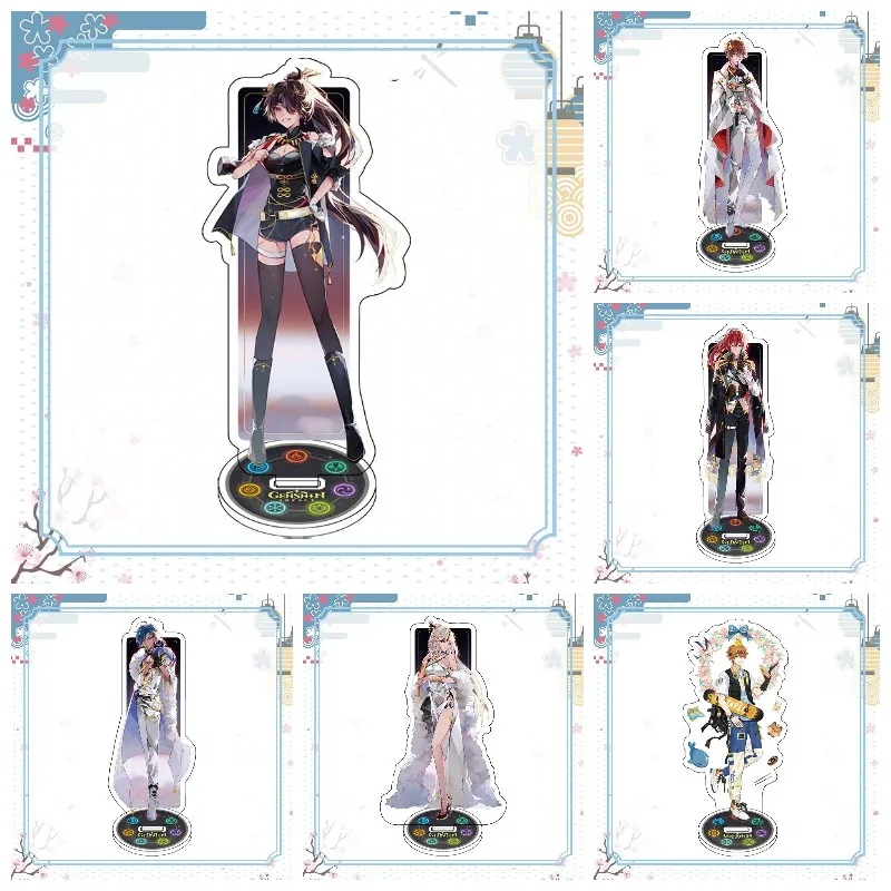 

Game Genshin Impact Peripheral Figure Acrylic Stand Double Sided Zhongli Raiden Shogun Characters Model Plate Desk Standing