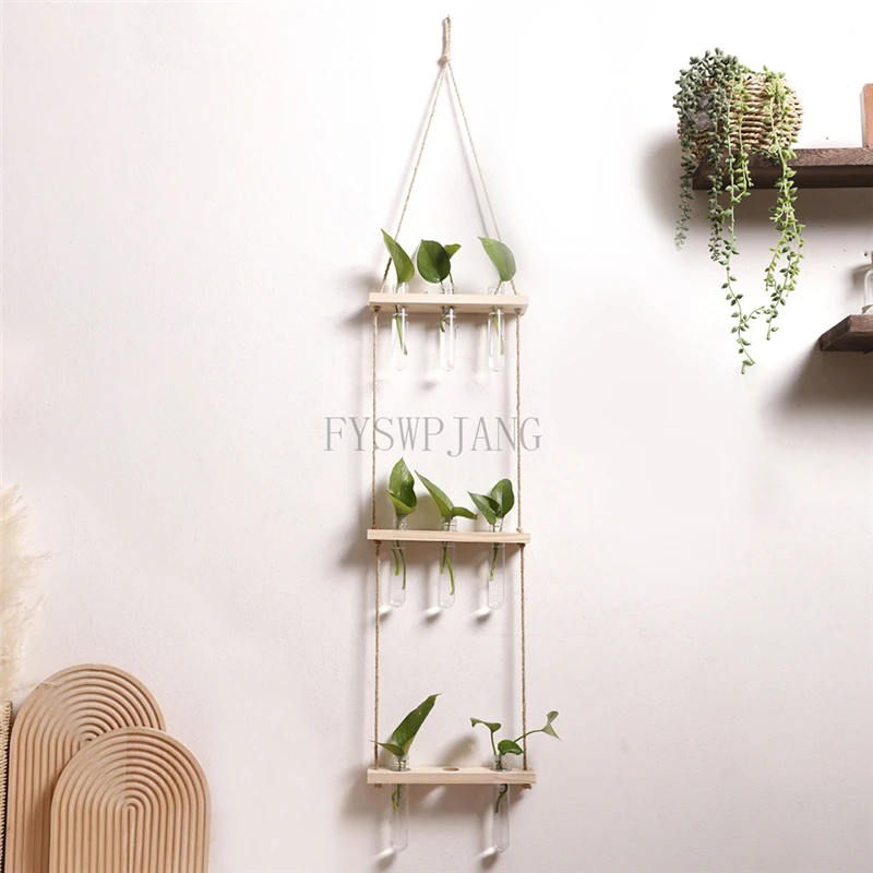 Богемная деревянная ваза для пробирок домашняя настенная подвеска контейнер