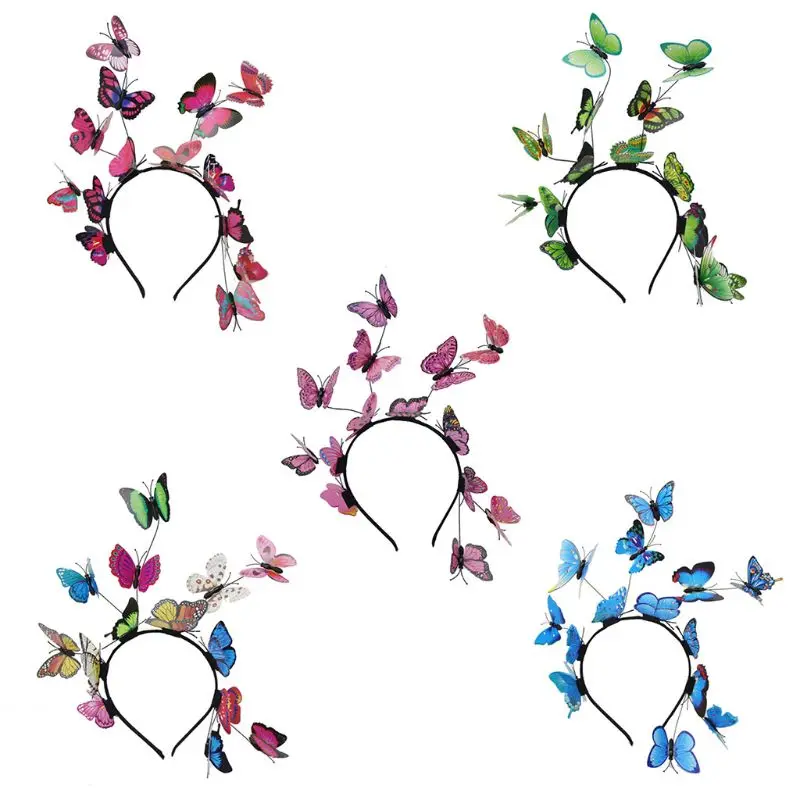 Ful  Butterflies Insect Wild Hair Hoop  Photo Headpiece