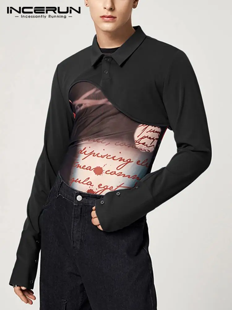 Fashion Casual Style Tops INCERUN New Men's Truncated Solid Simple Irregular Hem Shirts Male Long Sleeve Lapel Blouse S-5XL 2022