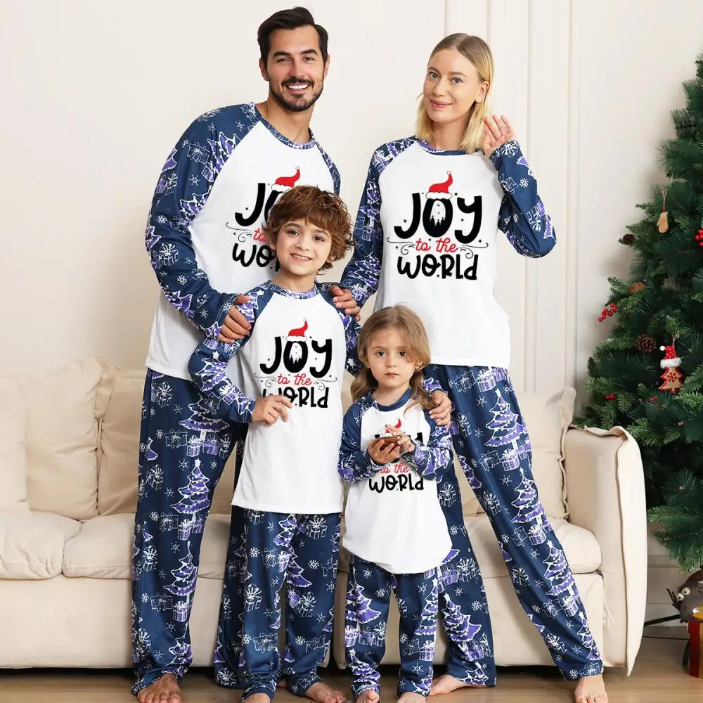 

2023 Christmas Pajamas for the Whole Family Parents and Kids Matching Night Clothes Parent-child Same Look Xmas Print Sleepwear