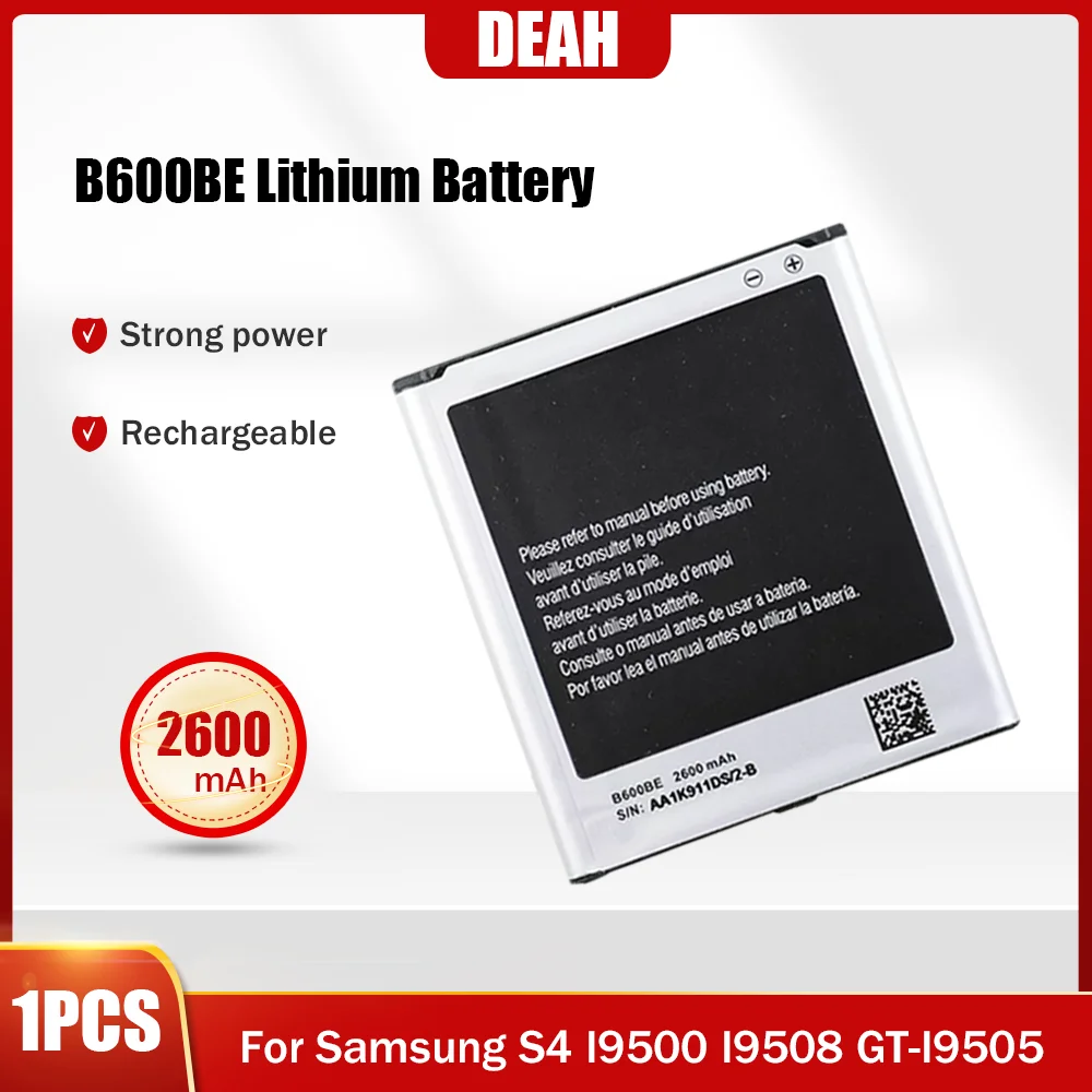 3.7V 2600mAh B600BC B600BE B600BU Lithium Battery For Samsung Galaxy S4 I9500 I9508 I9502 GT-I9505 I9506 Replacement Phone Cell - купить по