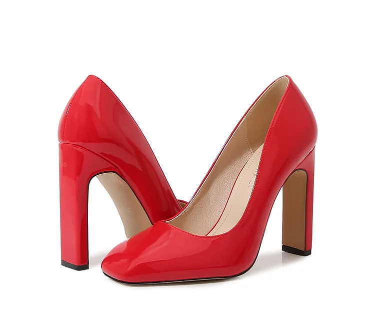 New Women's High Heel Pumps Red Dress Bridal Wedding Board Pants Classic Square Toe Fashion OL Work Classic Square toe pumps