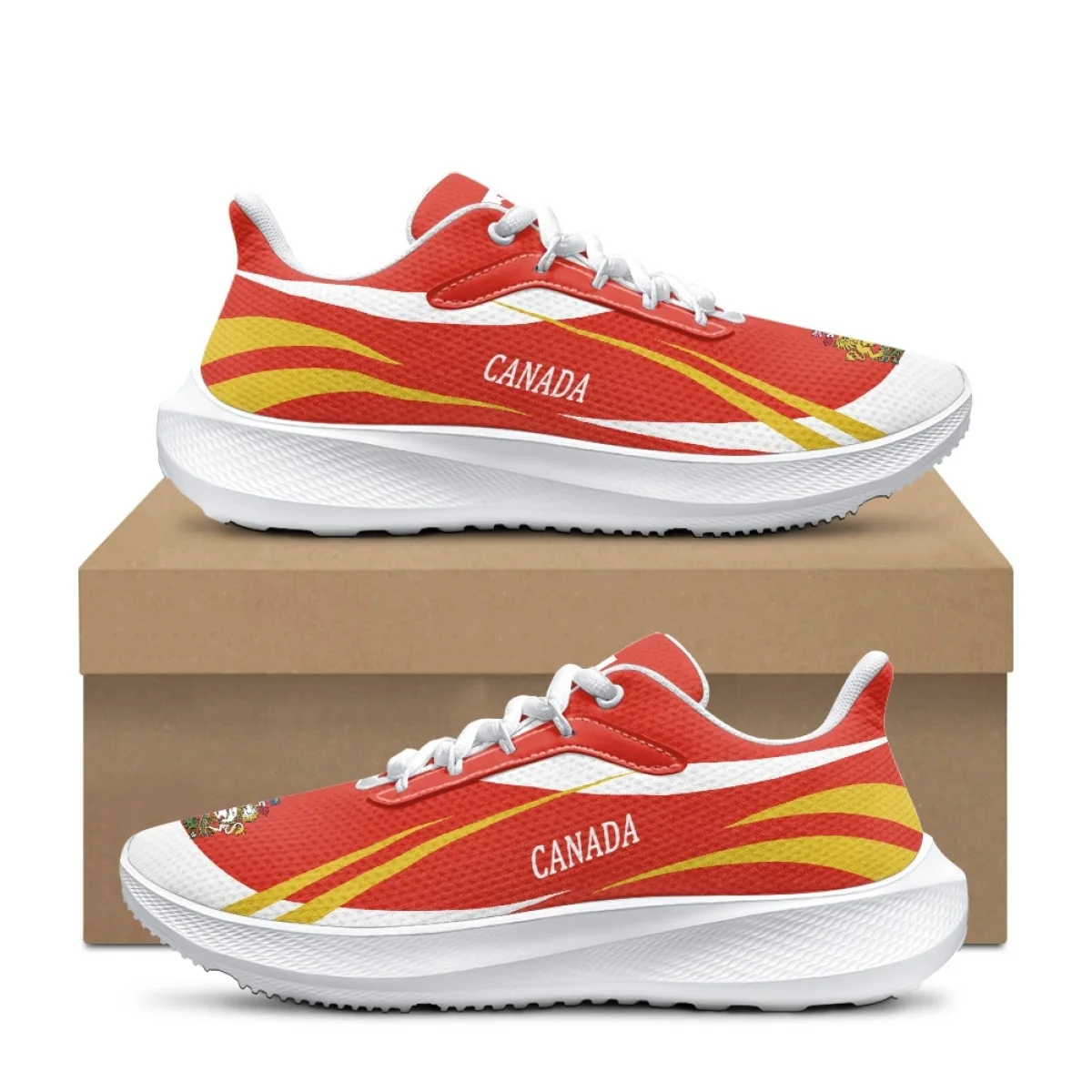 

Spring Autumn Canada National Emblem Woman Sneakers Lightweight Breathable Walking Shoes Wear-Resistant Soft Basketball Featwear