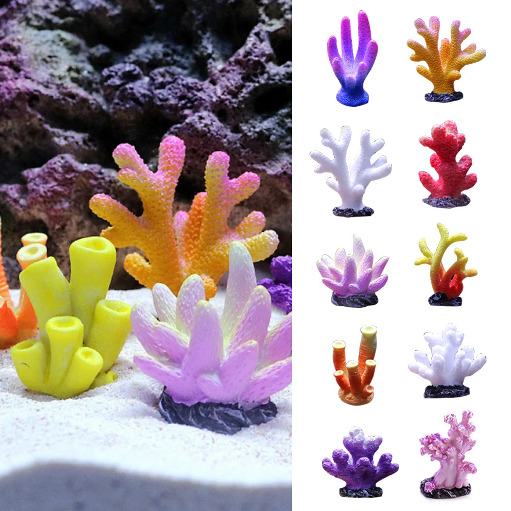 

Mini Artificial Coral Cute Ornamental Fish Gifts Aquarium Decor Multicolor Resin Fashion DIY art craft Fish Tank Decoration