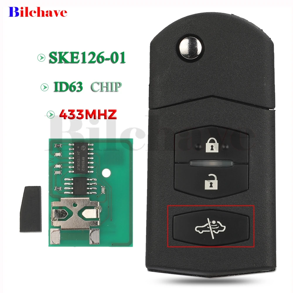 Пульт дистанционного управления jingyuqin 433 МГц ID63 для MAZDA 5 CX7 M2 Demio 3 M3 Axela M5 Premacy 6 M6 Atenza