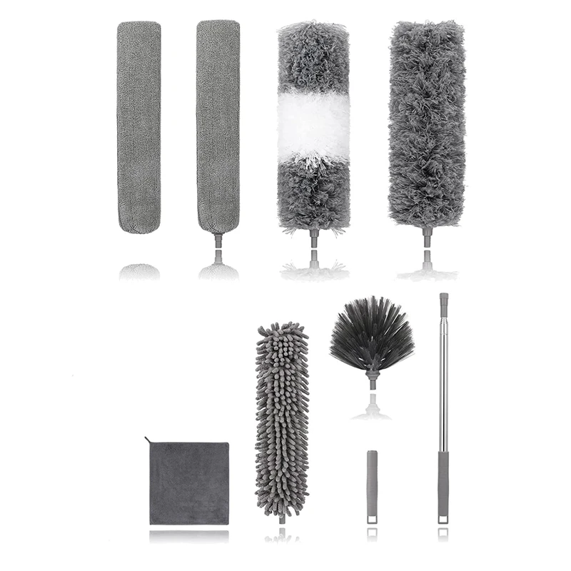 

Microfiber Duster, 9PCS Extendable Feather Duster 30 To 100 Inches, Reusable Bendable Dusters, Washable Dusters