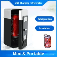 usb mini refrigerator car vehicle fridge soda cold cooler beverage cooling portable insulation multifunction small refrigerator