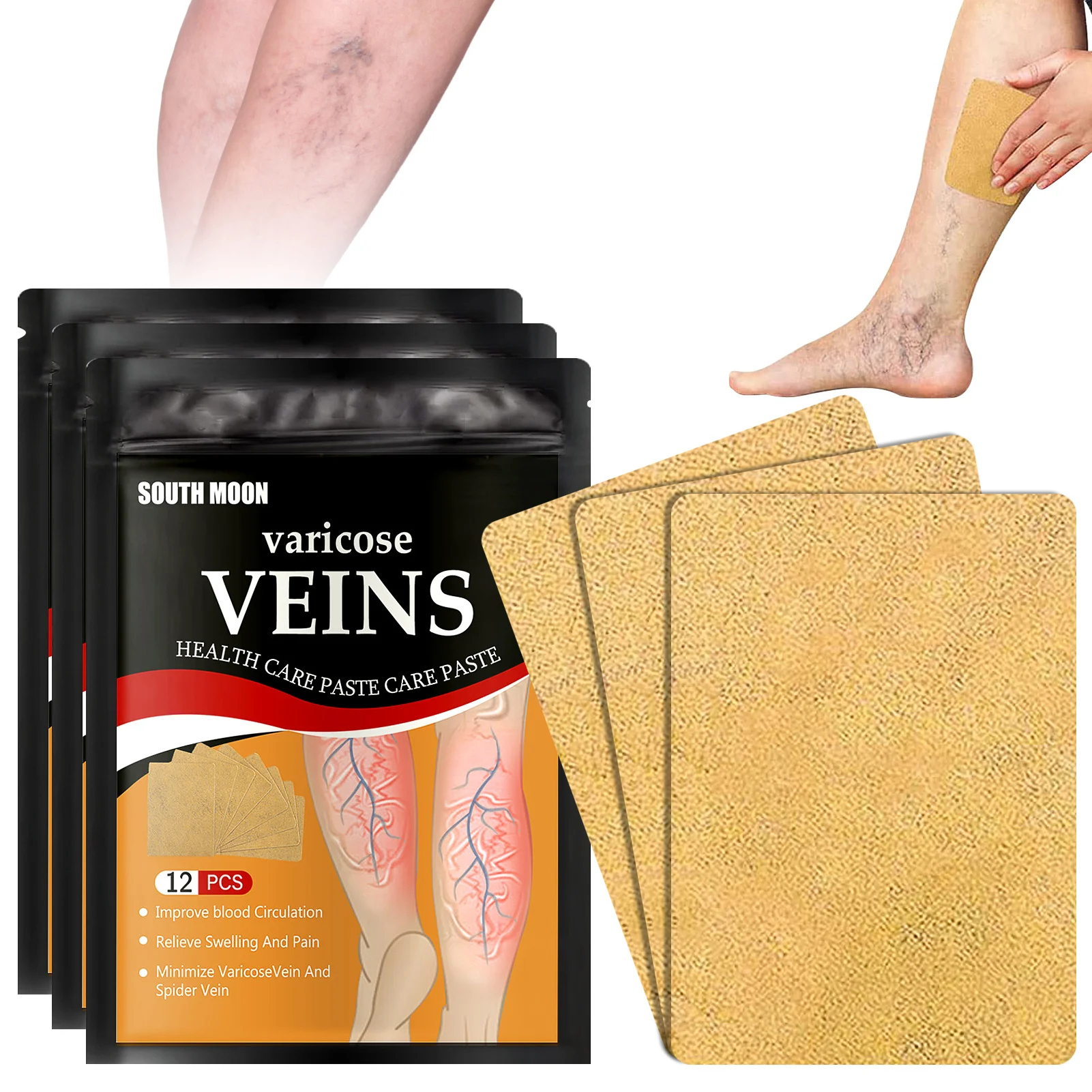 

Varicose Vein Patch 12/24/36pcs Varicose Vein Patch Varicose Veins Remover For Legs Strengthen Capillary Health And Improve