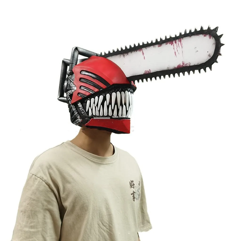 

Anime Chainsaw Man Can Wear Helmet Role Saw Masks Sickle Denji Saw Cosplay Denji Cyber Accessories Dress Up outfit Props Game
