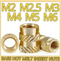 brass insert nuts m2 m2 5 m3 m4 m5 m6 copper hot melt molding heat inserting sl type twill thread embedded knurled injection nut