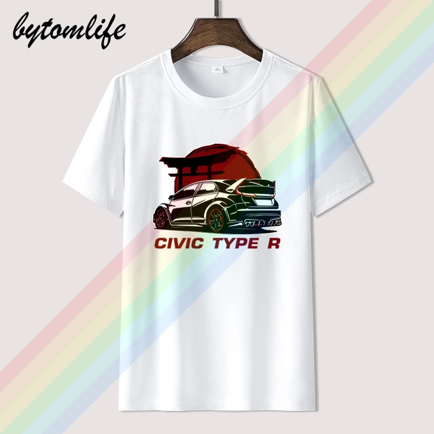 

Honda Civic Type R T Shirt Summer Print Black T Shirt Clothes Popular Shirt Cotton Tees Amazing Short Sleeve Unique Men Tops