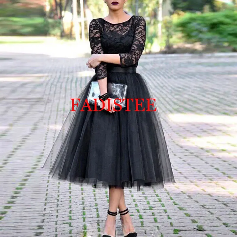 

Элегантное простое черное кружевное платье для выпускного вечера, а-силуэт, вечернее платье длиной ниже колена, платье для вечеринки, элегантные платья для женщин