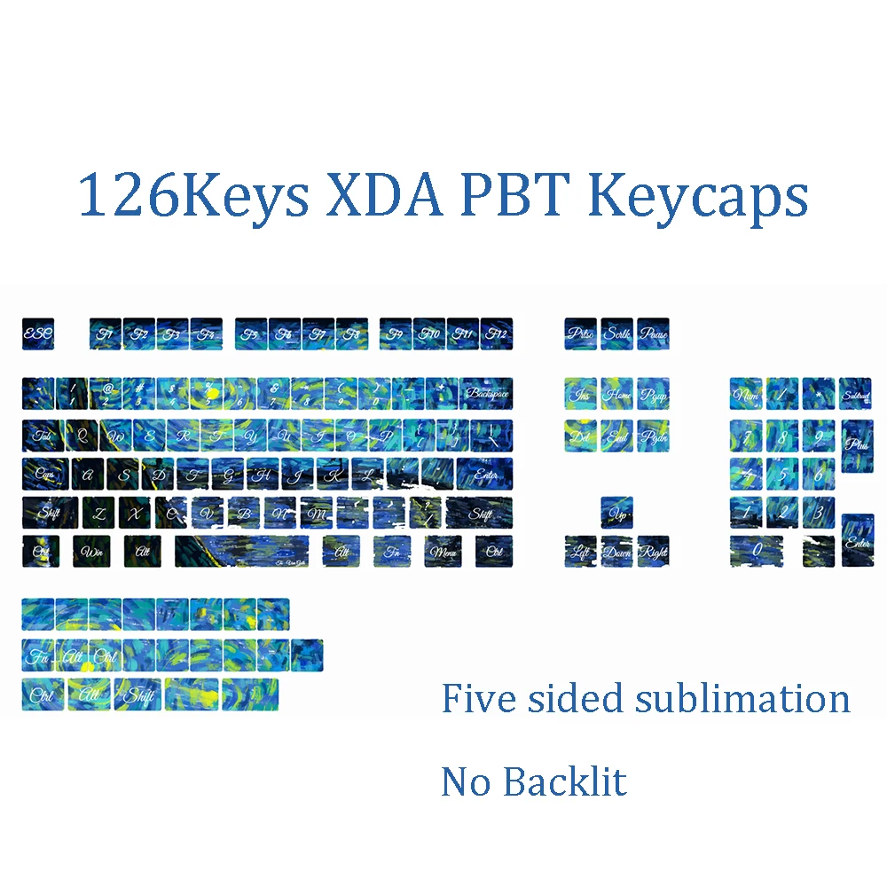 Колпачки для клавиатуры XDA PBT без подсветки 126 клавиш