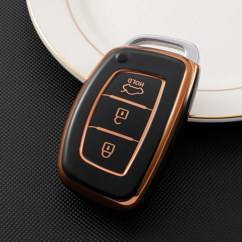 

TPU Car Key Case Cover For Hyundai Elantra Accent Solaris Verna ix25 ix35 i20 i30 i40 Tucson Sonata Santa Fe Shell Fob Holder