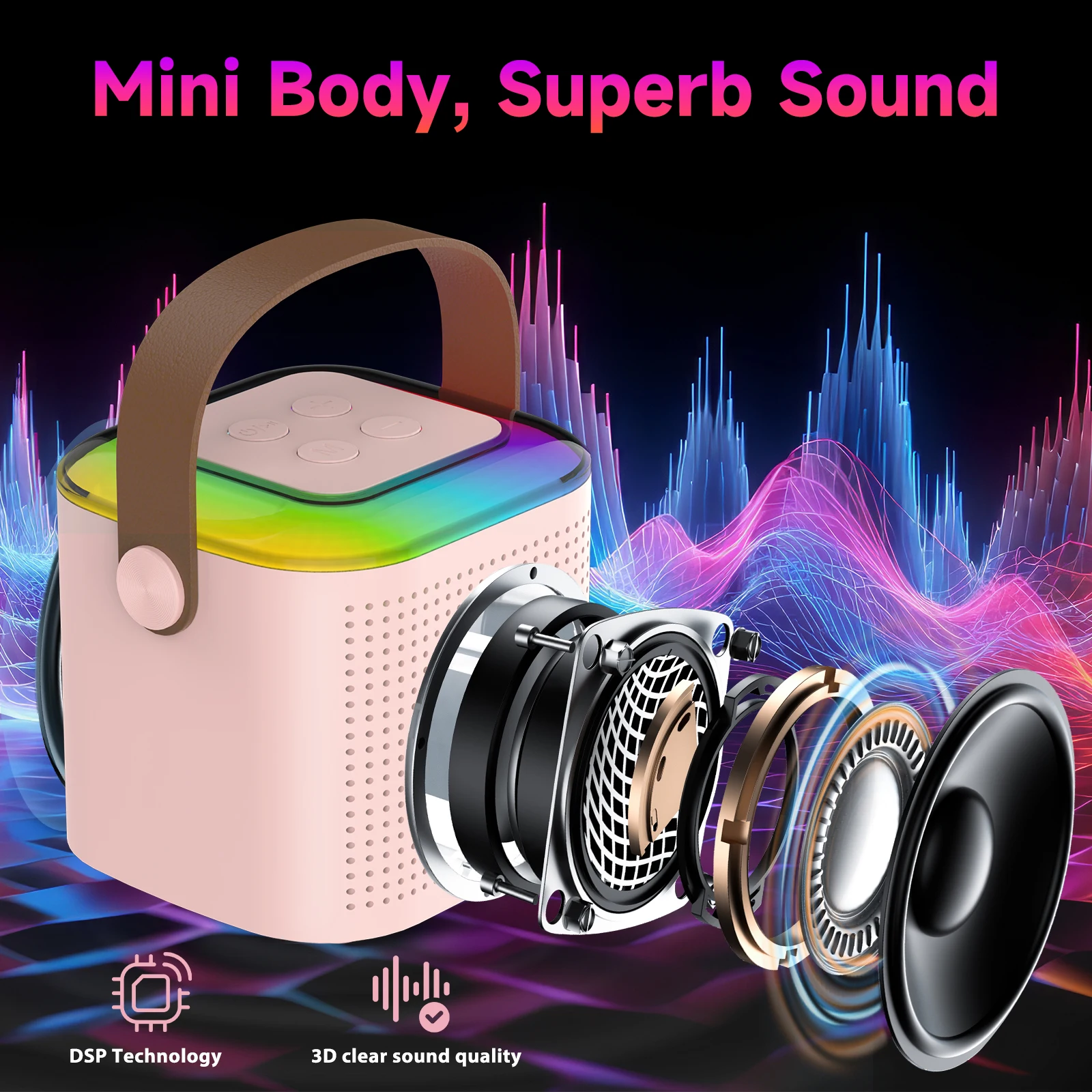 Караоке-машинка Высококачественная Bluetooth-аудиосистема маленький домашний