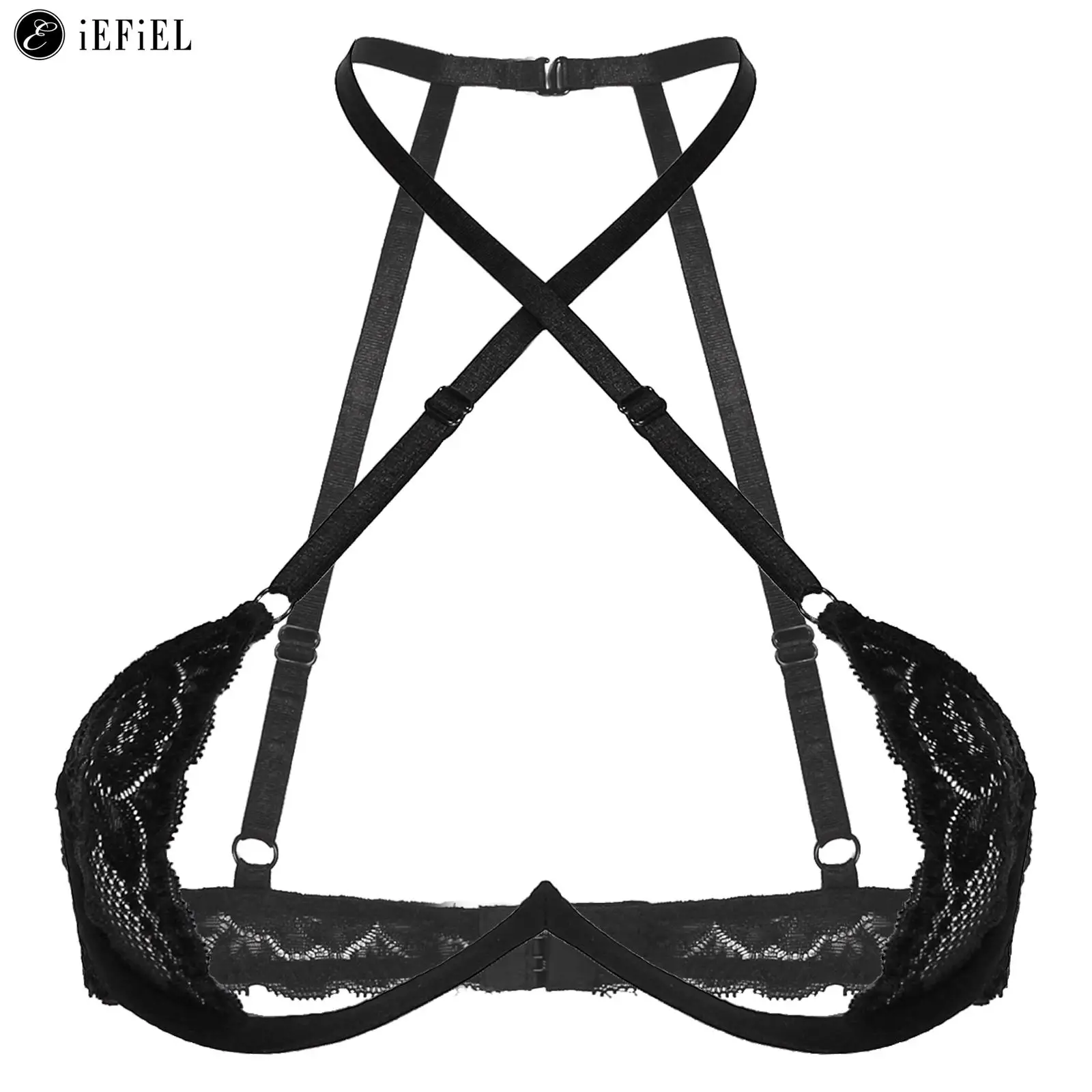 

Женский бюстгальтер с открытыми плечами и перекрестными лямками спереди