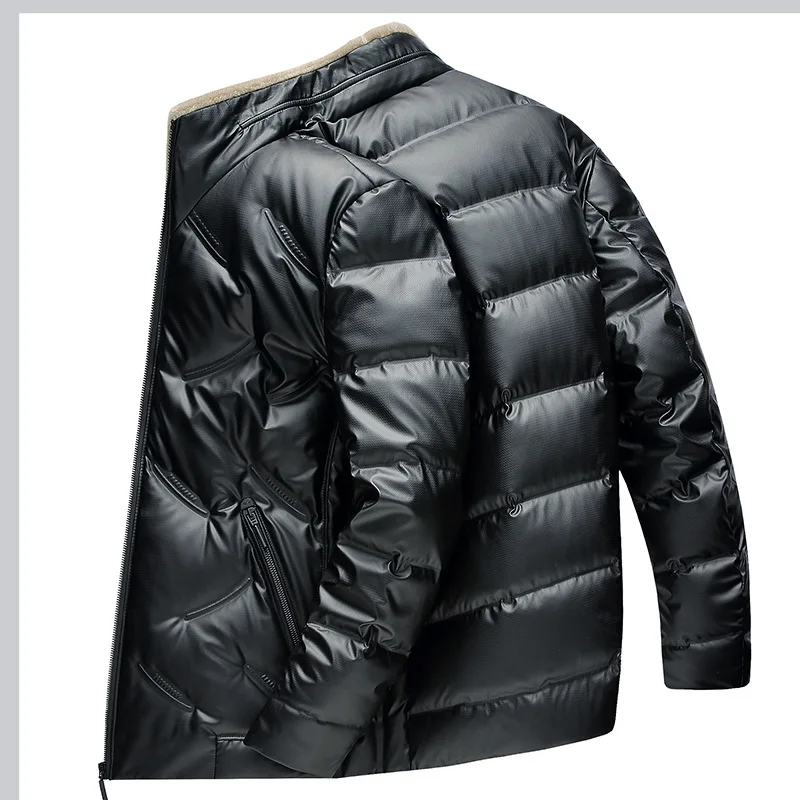 Winter Men's Down Jacket Short Version Fashion Wool Collar Down Jacket Men's Warm Cold-proof Waterproof Jacket