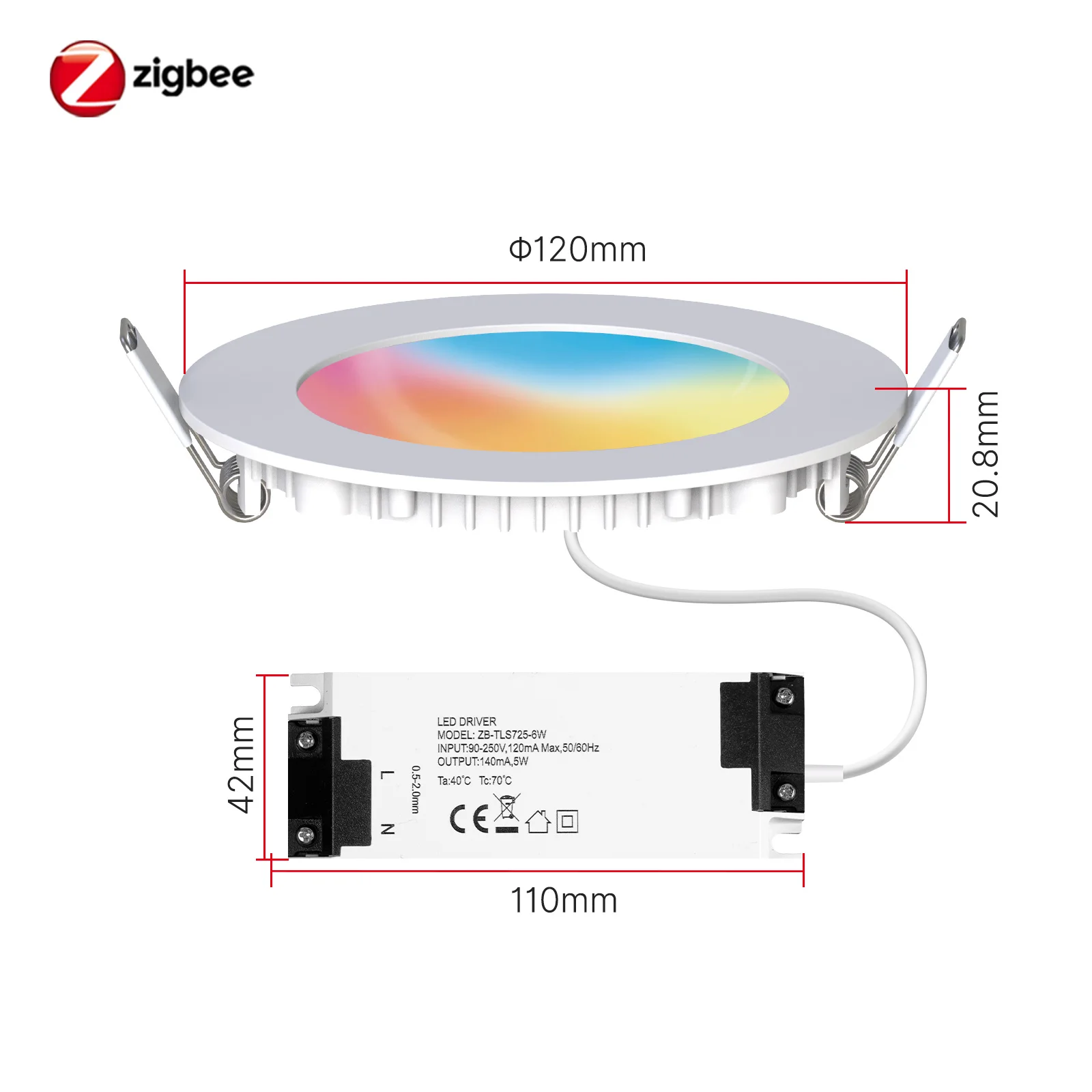

MOES ZigBee точечный светильник 6 Вт RGB