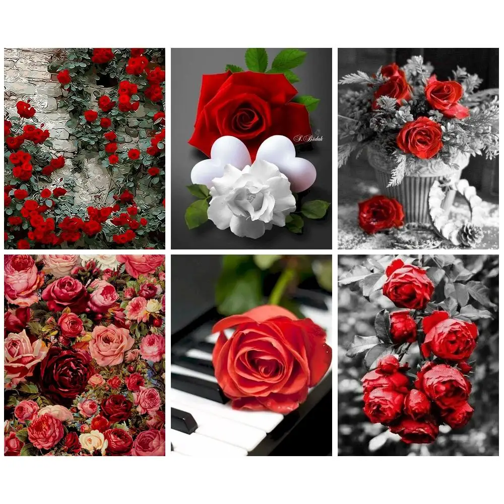 

CHENISTORY Modern Painting By Numbers Original Gifts Coloring By Numbers Rose Paint for Painting Adults Crafts Decorative Painti