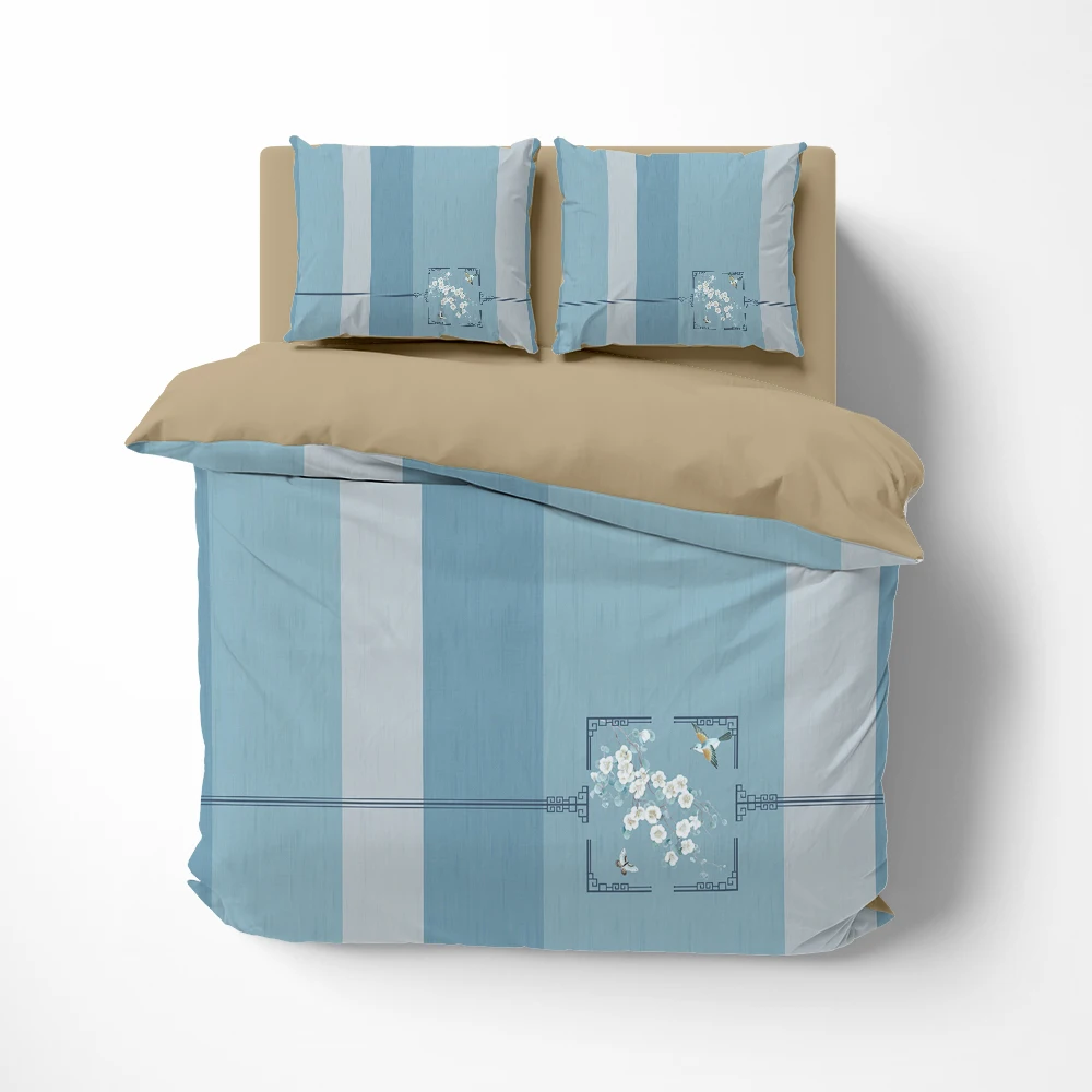 

Комплект постельного белья с настраиваемым размером, постельное белье в полоску с простыней типа евро/Single/queen/king, комплект белья из одеяла/п...