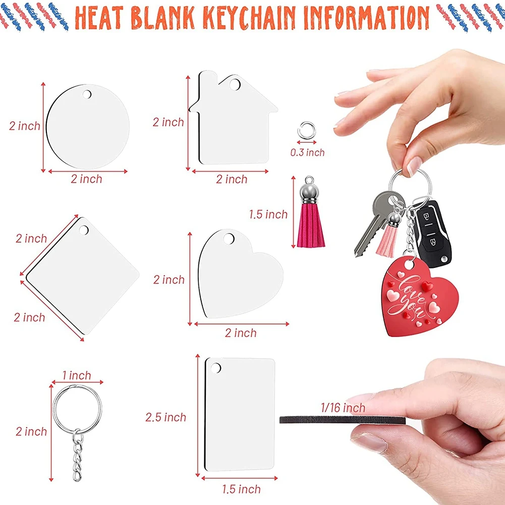 

160 PCS Sublimation Ornament Blanks,Sublimation Blank Keychains MDF Double-Side Sublimation Keychain Boards DIY Supplies