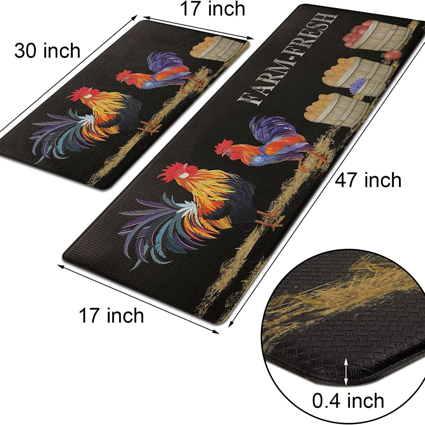 

Кухонный ковер с рисунком под масло, войлочный материал, прямоугольный Противоскользящий ковер для спальни, дома, входа, придверного коврик...