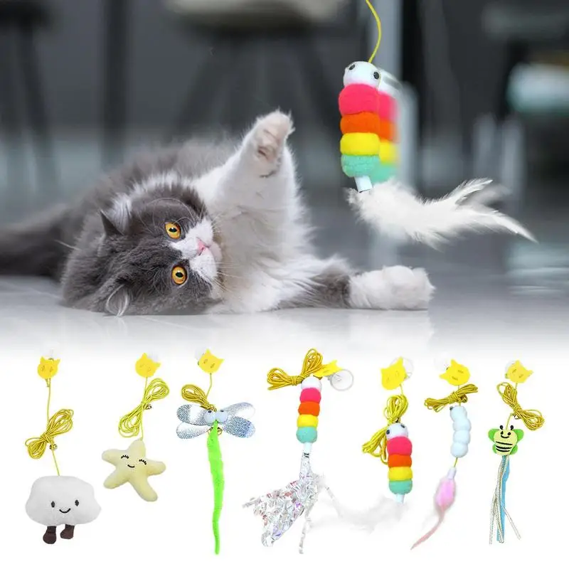 

Interactive Cat Toys Funny Feather Toy love chasing and pouncing For Indoor Cats Hamster Chinchilla Cavy For Home Park Beach