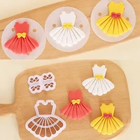 2pcs patisserie dress bowknot mold cookie cutter reposteria fondant cake decor tools biscuit mould pastry shop bake