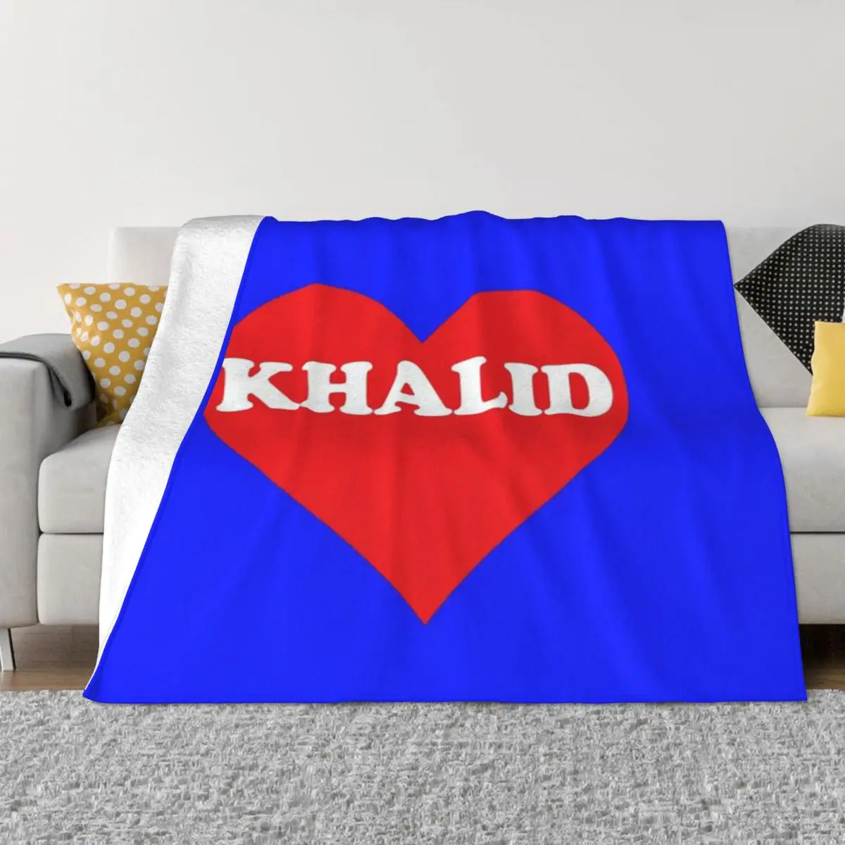 Ультрамягкое Флисовое одеяло I Love Khalid Heart An