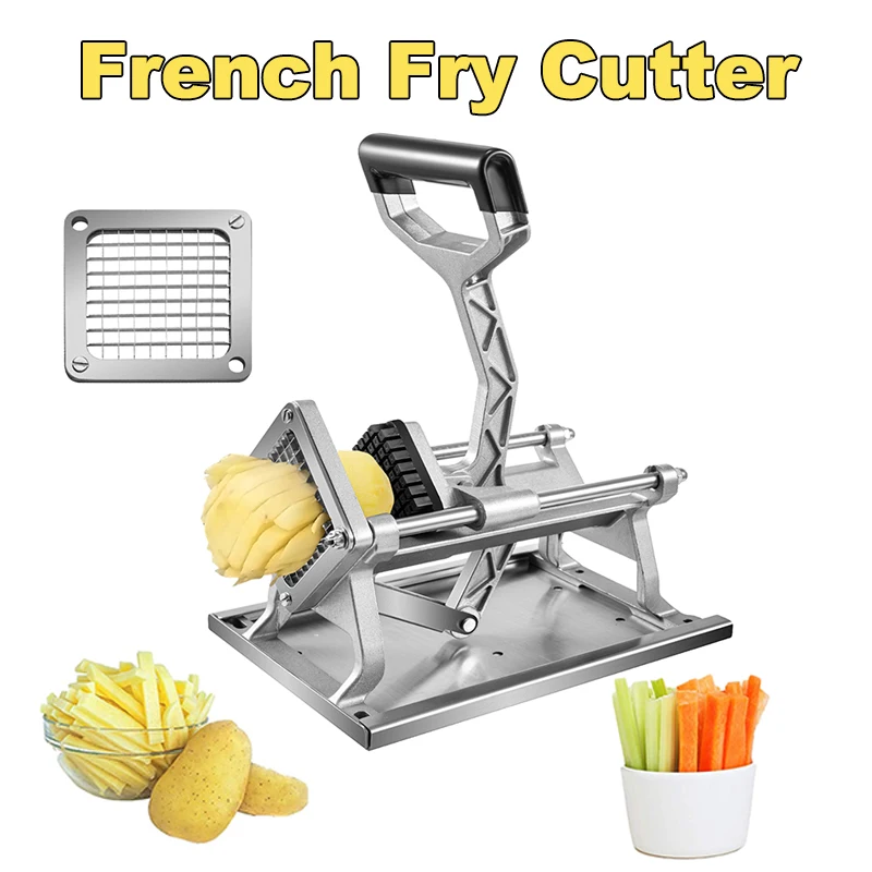 French Fry Cutter Stainless Steel Heavy Duty Potato Cutter Kartoffel Slicer With Bracket Tabletop Home Vegetable Slicer Kitchen