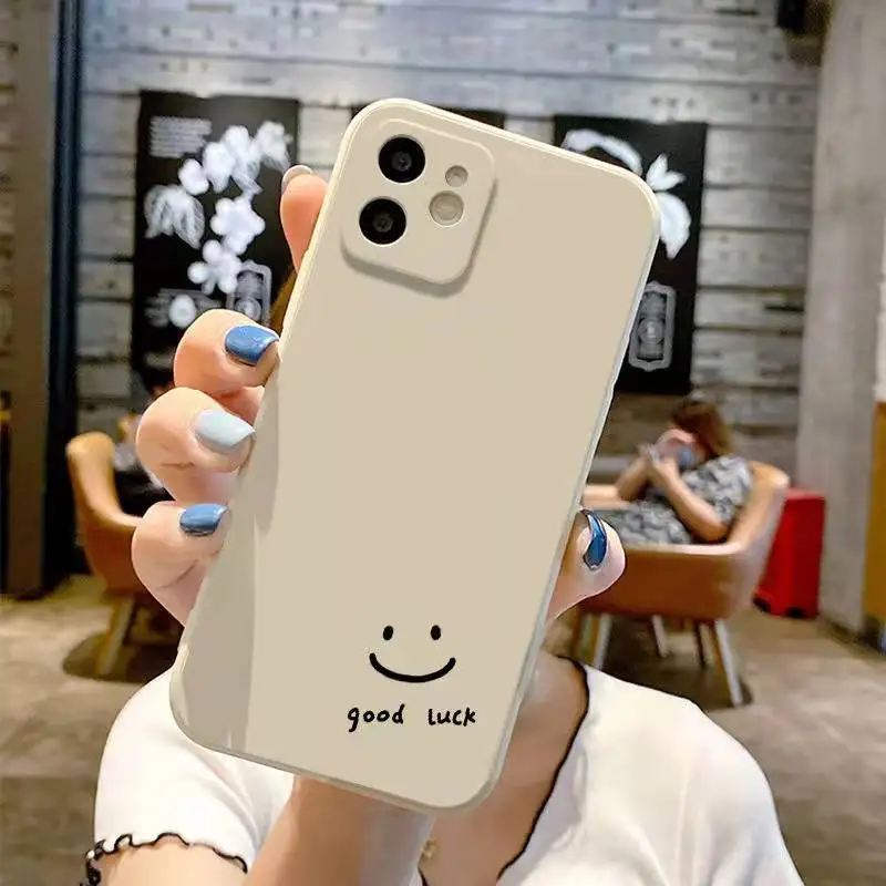 

Funny smiley Phone Case For iPhone 12 13 Pro MAX Mini 11 Pro MAX 6 6S 7 8 Plus X SR XS MAX SE 2020 NEW Liquid Silicone Cover