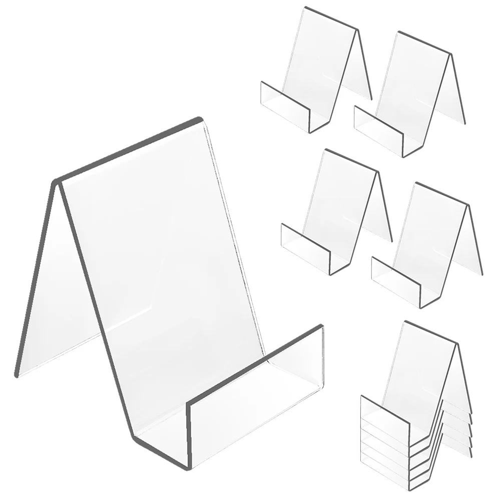 

10pcs Transparent Albums Book Display Stand Home Office Tablet Accessories School With Ledge Bookshelf Acrylic Artworks