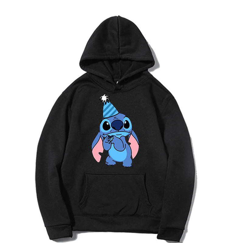

Disney Lilo Stitch Hoodie Clothing Pocket Ladies Women's Hoodie Loose Long Sleeve Pullover