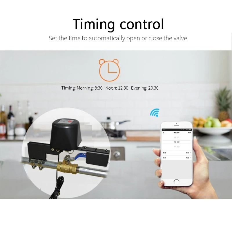 Wi-Fi водяной клапан Tuya Smartlife автоматическое управление умный газовый запорки газа