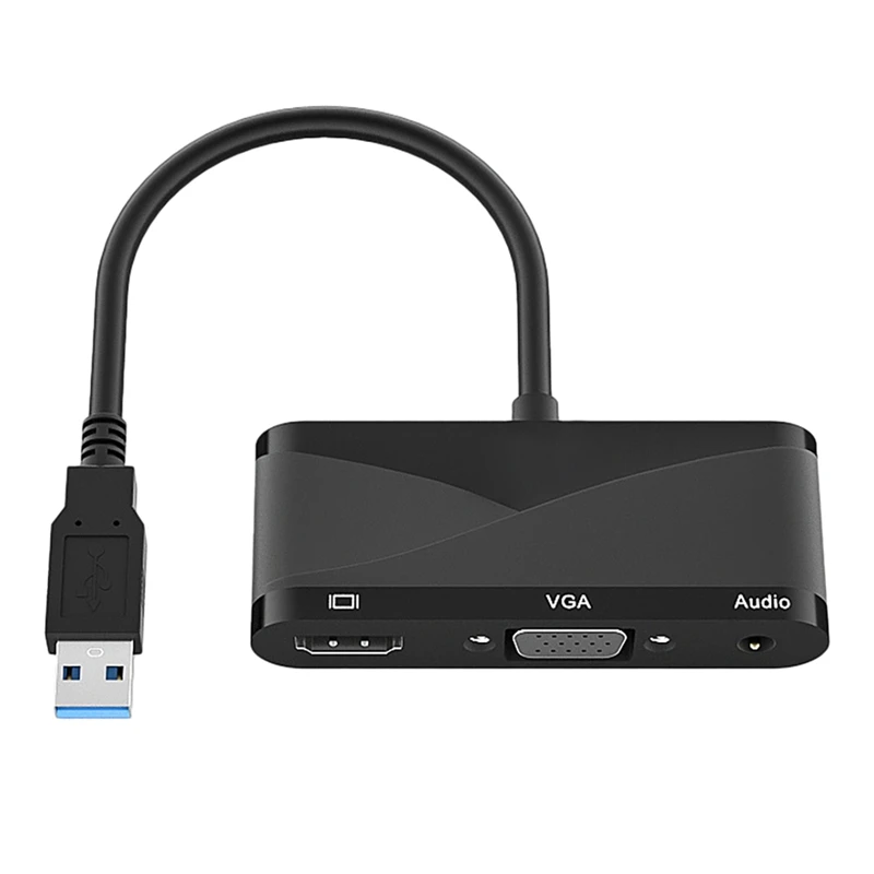 

Кабель-адаптер USB 3,0 для HD VGA два в одном USB3.0 HD VGA с концентратором 3,5