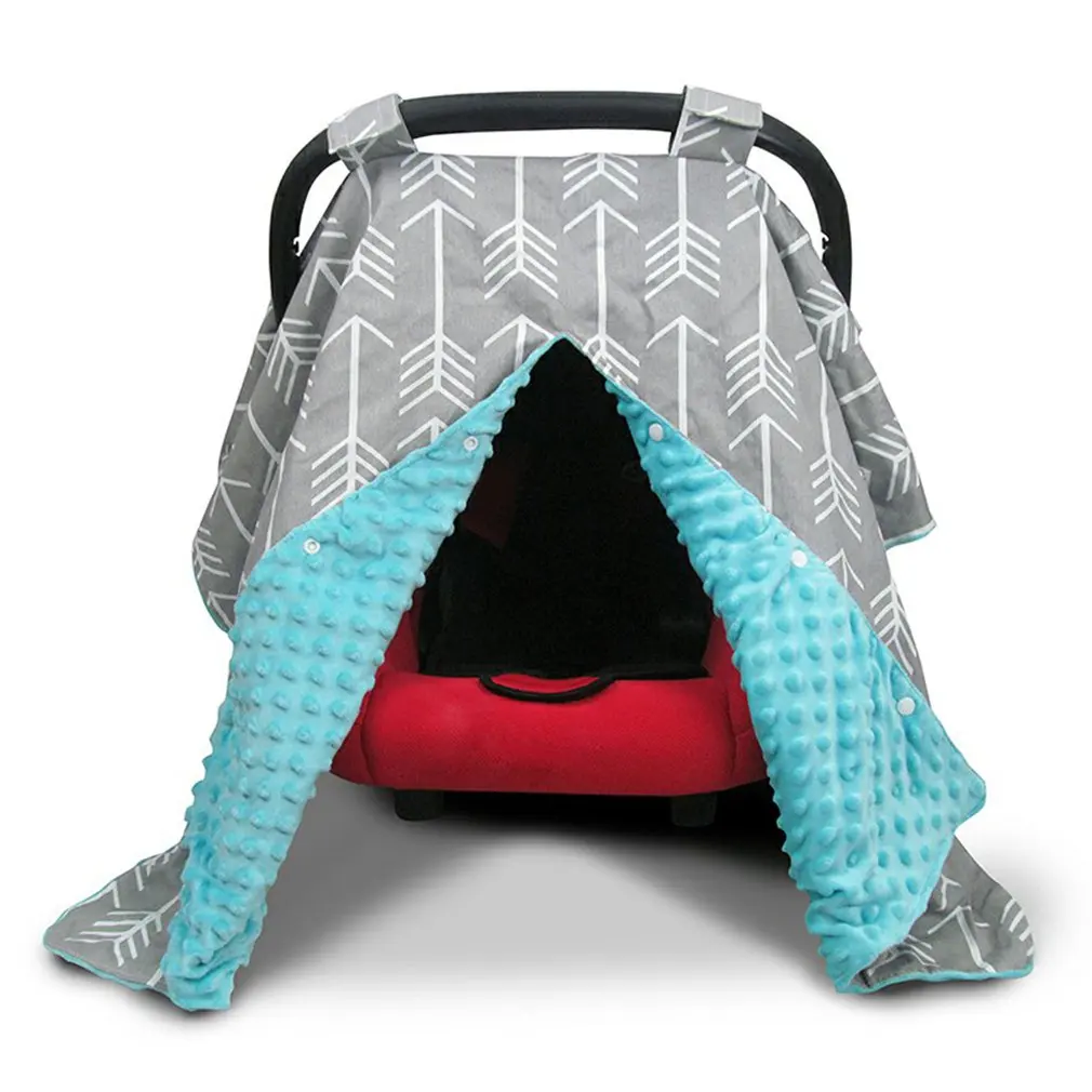

NEW Baby Car Seat Blanket Cover Fashion Bow Newborn Baby Girls Soft Safety Car Seat Canopy Nursing Cover Multi-use Blanket Cover