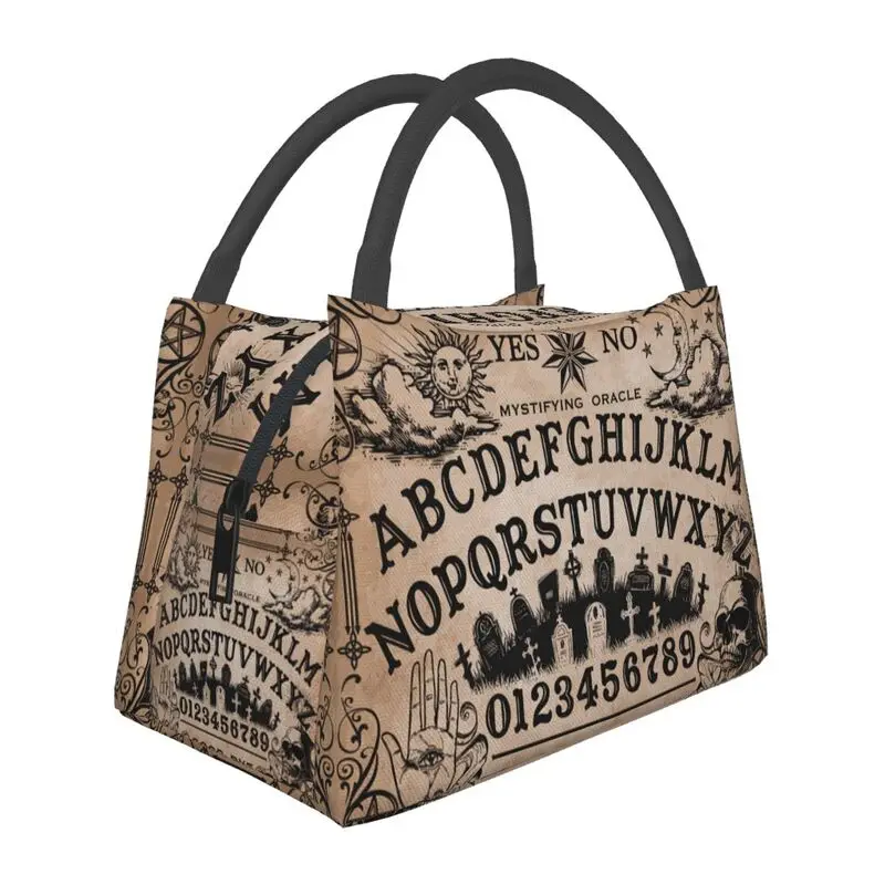 

Halloween Witchcraft Ouija Board Insulated Lunch Tote Bag for Occult Witch Portable Thermal Cooler Bento Box Camping Travel