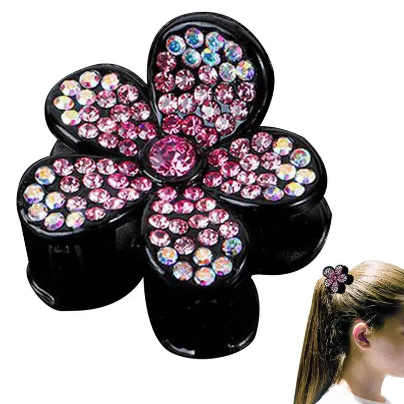 

Rhinestone Flower Hairpin Glitter Side Hair Clips With Acrylic Air Clips Hair Duck Bill Clips Clover Hair Clips Beauty Personal