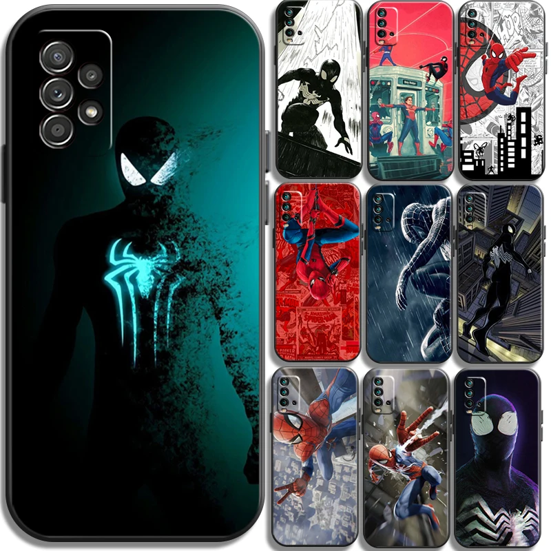 

Marvel Spiderman Phone Cases For Xiaomi Redmi Note 10 10S 10 Pro POCO F3 GT X3 GT M3 Pro X3 NFC Carcasa Coque Soft TPU