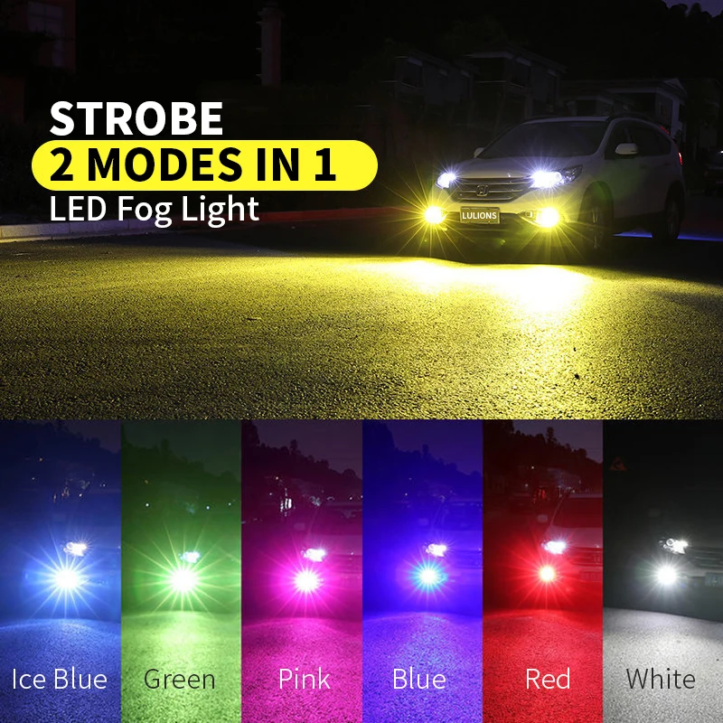 2pcs Original Socket H7 H11 9005 HB3 9006 HB4 880 881 Led Fog Lights For Cars 2 Modes Headlight Bulb Day Driving Running Light