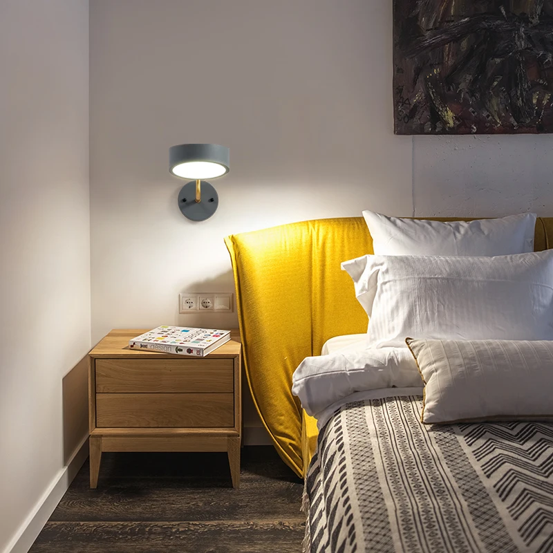 

Nordic Modern Minimalist Art Deco Bedside Lamp Creative Living Room Bedroom Study Hallway Aisle Wall Lamp Indoor Led Wall Lamp