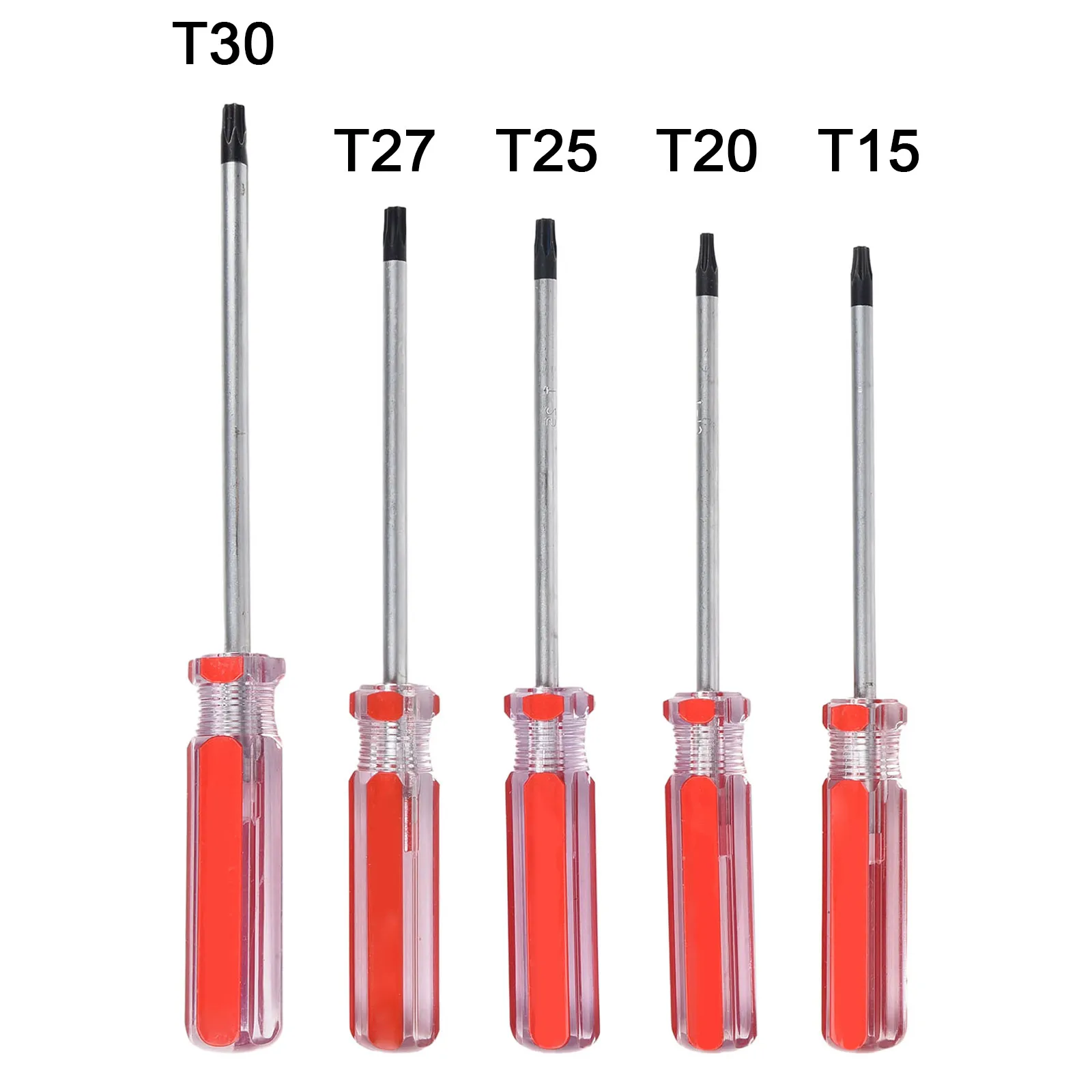 

Torx Screwdriver Screwdriver Hand Tools Maintenance Manual Tools 100mm/4inch 5pcs Chromium Vanadium Alloy Steel Red