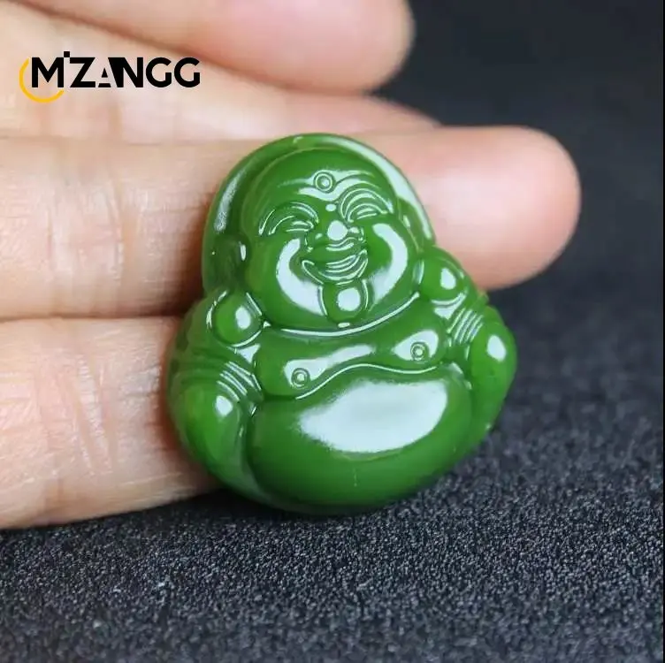 

Natural Guanyin Buddha Green Jade Pendant Necklace Chinese Hand-carved Charm Jadeite Jewelry Fashion Amulet Gifts for Women Men